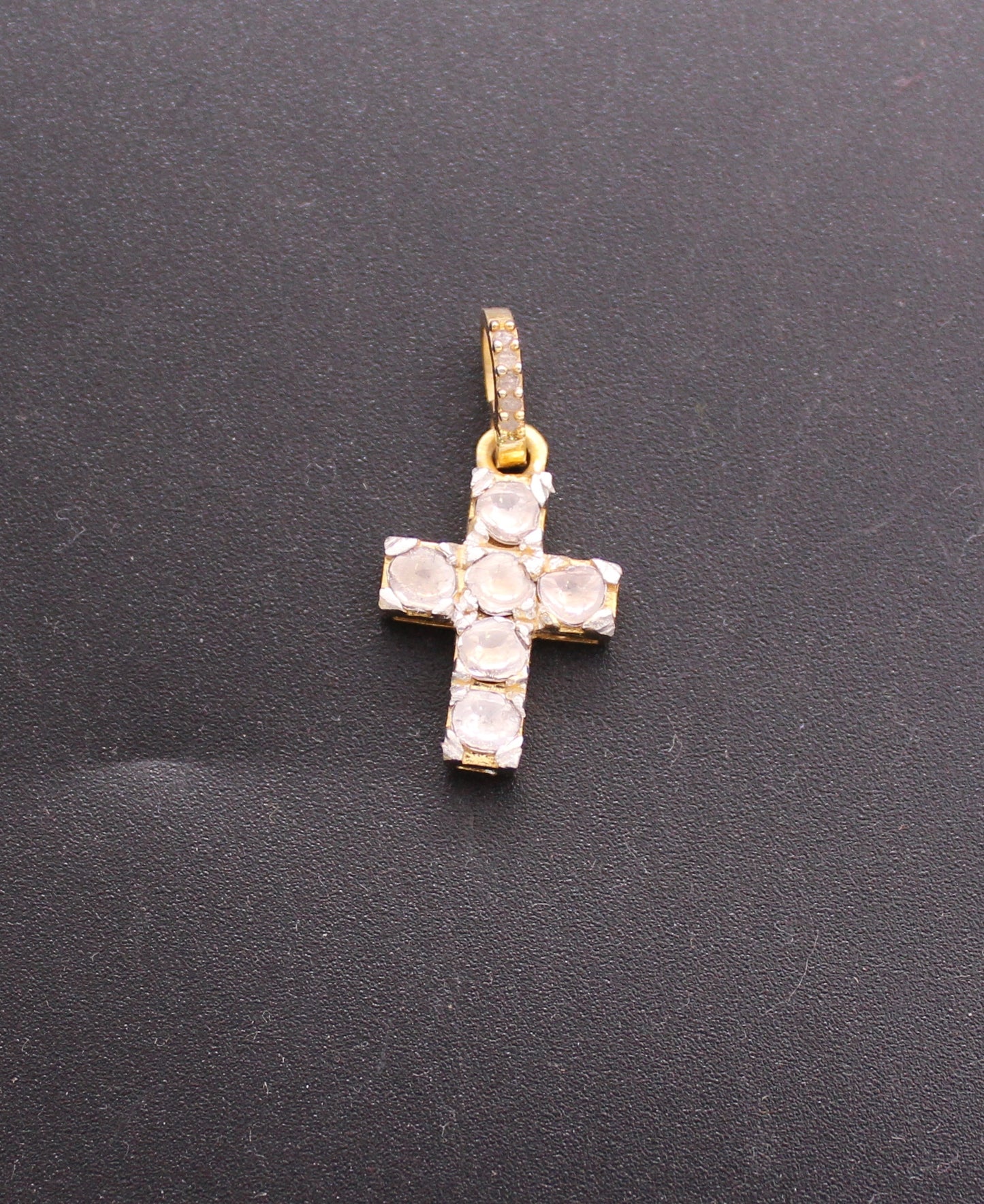 Small Cross Diamond and Polki Pendant