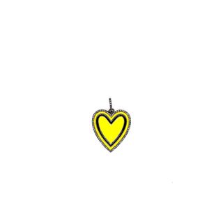 Heart Design Diamond and Meena Pendant