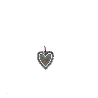 Heart Design Diamond and Meena Pendant