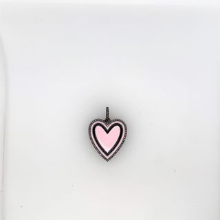 Heart Design Diamond and Meena Pendant