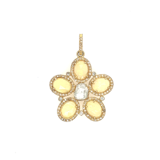 Flower Diamond Opal Pendant