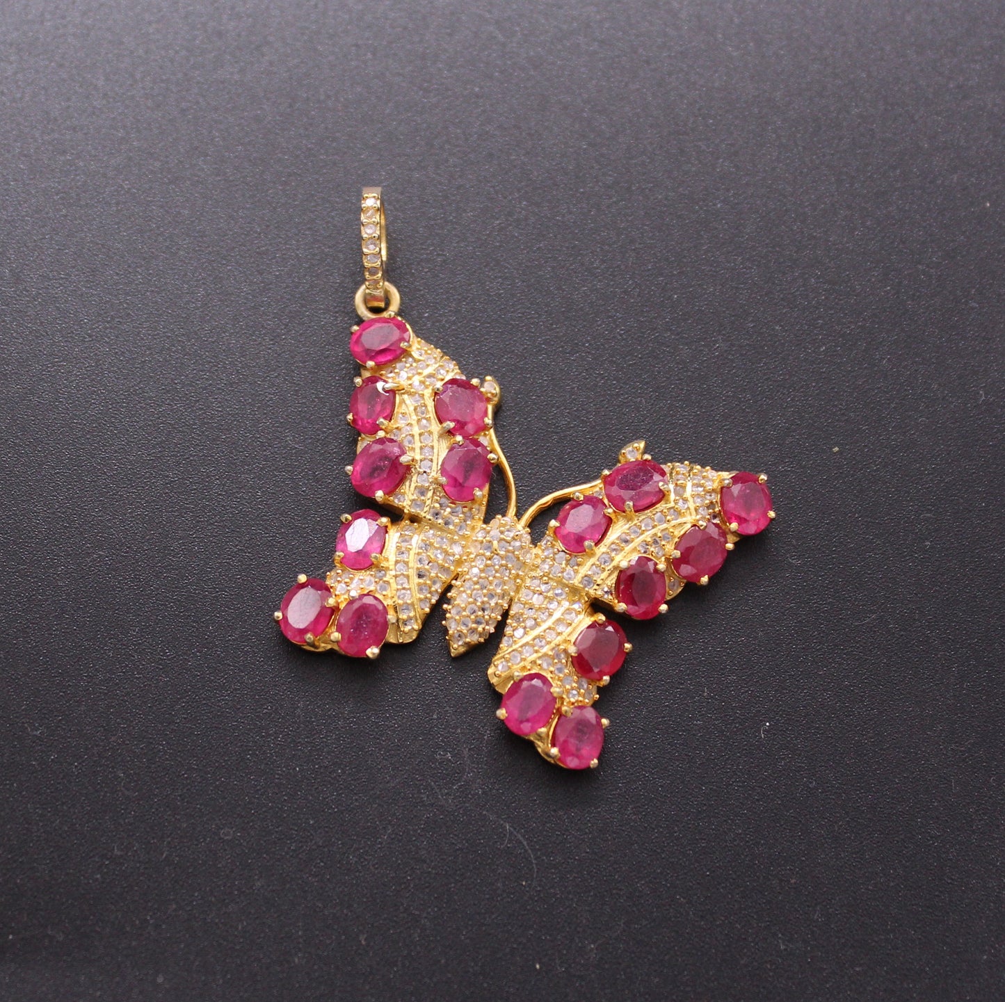 Butterfly Diamond and Gemstone Pendant