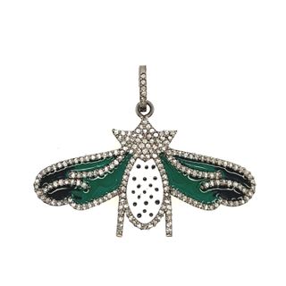 Butterfly Design Diamond and Meena Pendant