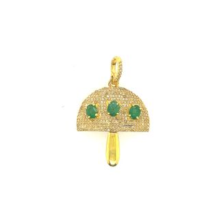 Umbrella Design Diamond and Gemstone Pendant