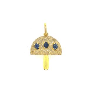 Umbrella Design Diamond and Gemstone Pendant