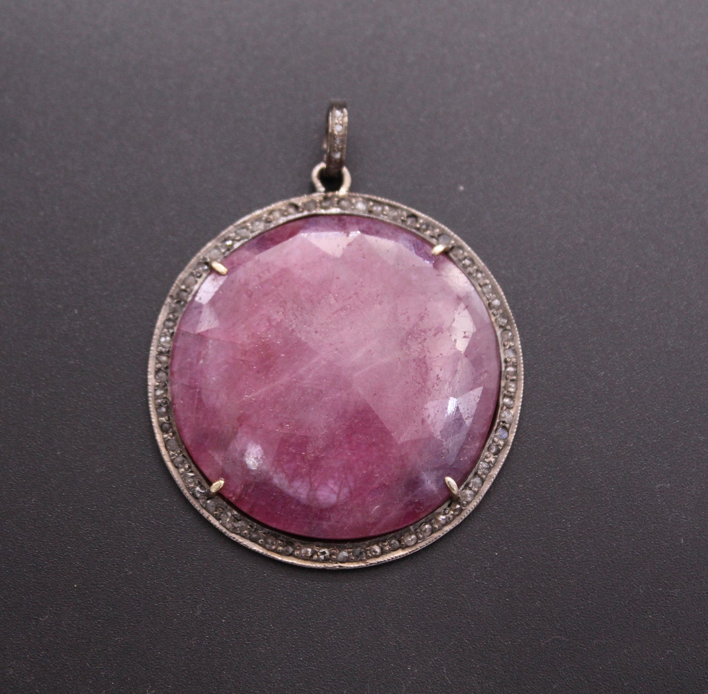 Round Design Diamond and Multi Stone Pendant