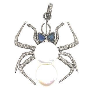 Spider Design Pendant with Diamond and Gemstone
