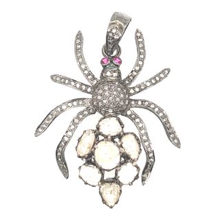 Spider Design Pendant with Diamond and Gemstone