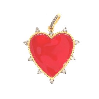 Heart Diamond & Meena Pendant