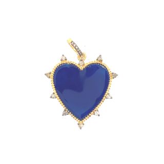 Heart Diamond & Meena Pendant