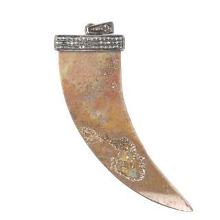 Agate Shape Diamond and Stone Pendant