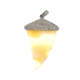 Agate Shape Diamond and Stone Pendant