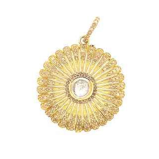 Round Design Diamond and Polki Pendant
