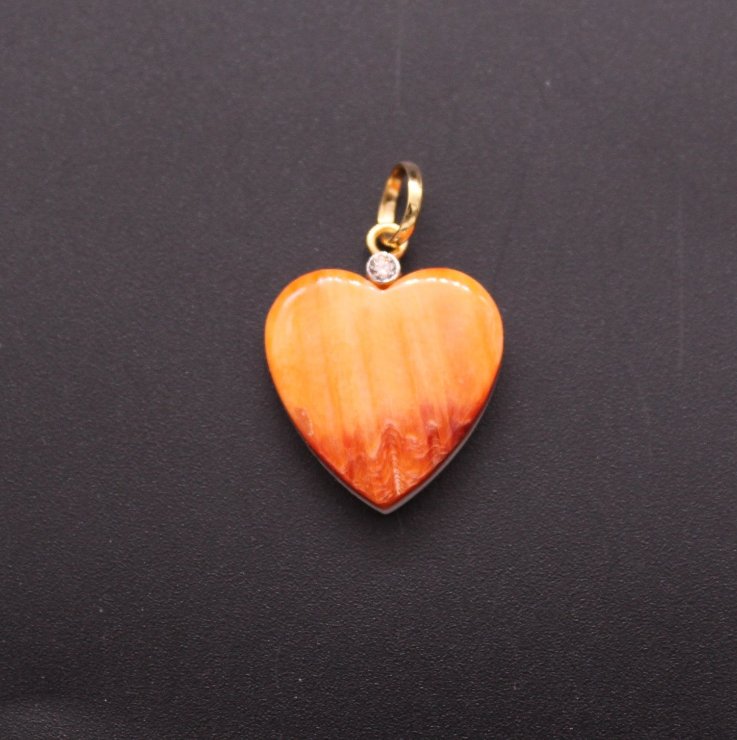 Heart Design Diamond and Gemstone Pendant in 14kt Gold