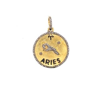 Round Diamond and Meena Pendant