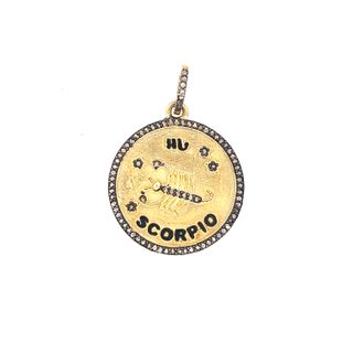 Round Diamond and Meena Pendant