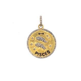 Round Diamond and Meena Pendant