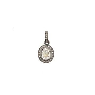 Round Design All Diamond and Polki Pendant