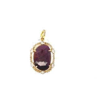 Round Single Layer Diamond and Gemstone Pendant