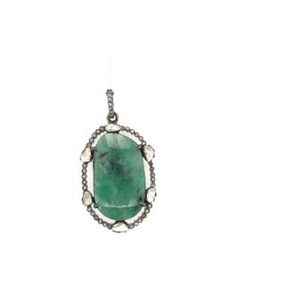 Round Single Layer Diamond and Gemstone Pendant
