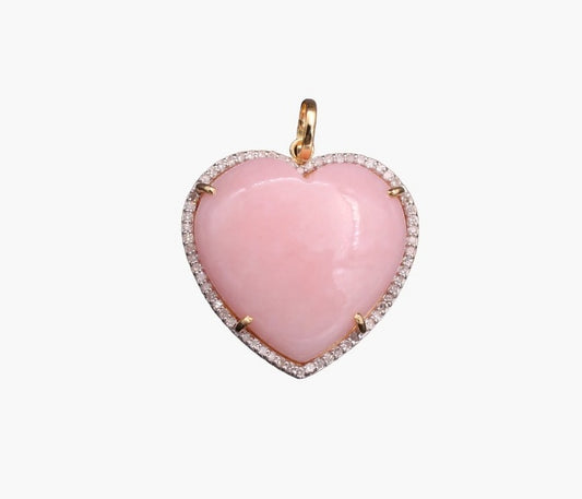 Heart Diamond and Gemstone Pendant in 14kt Gold