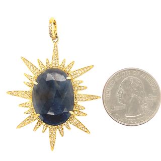 Gemstone Diamond Flower Pendant