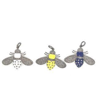 Bee Design Diamond and Meena Pendant