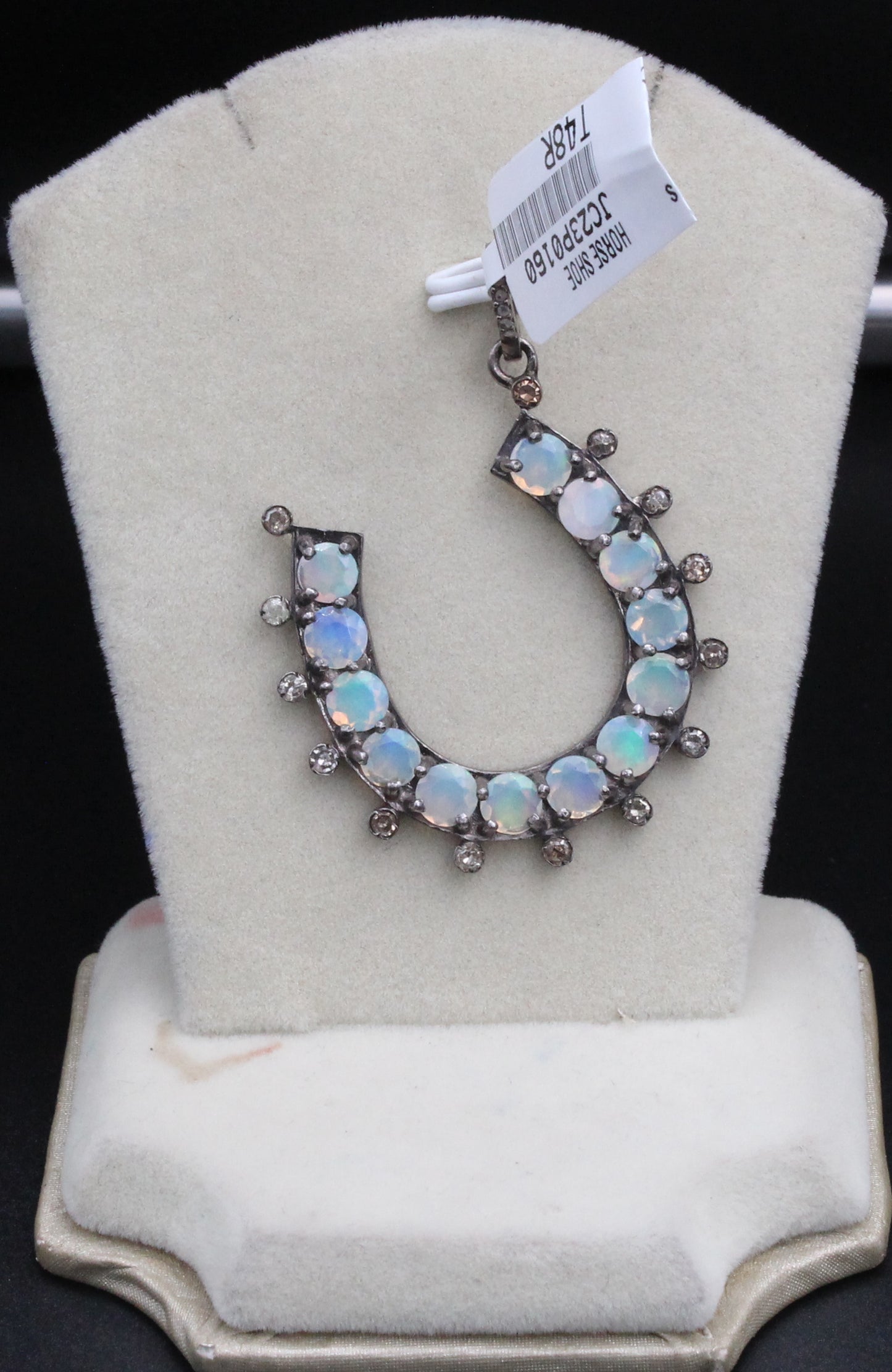 Horse Shoe Diamond & Gemstone Pendant