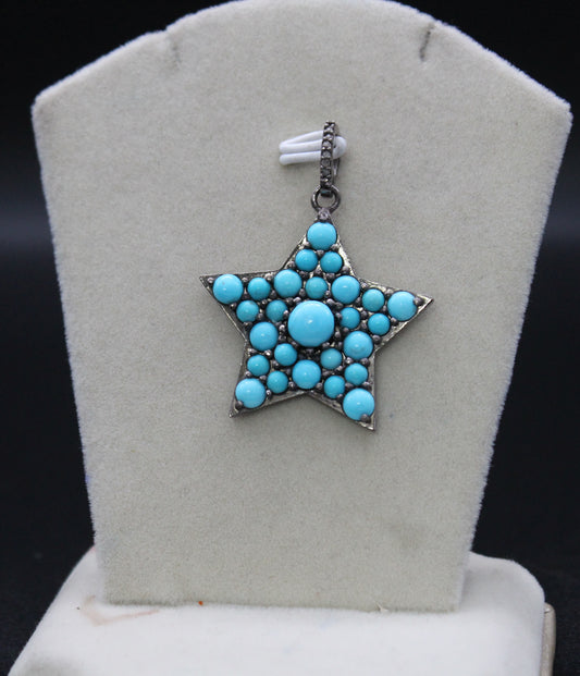 Star Diamond & Turquoise Pendant