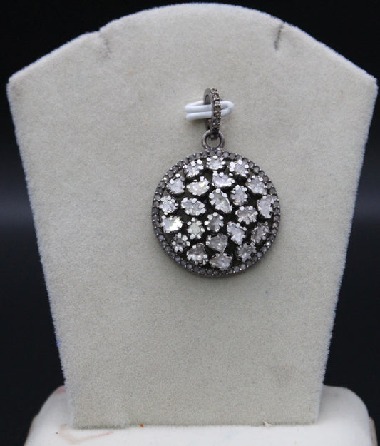 Round Diamond Polki Pendant