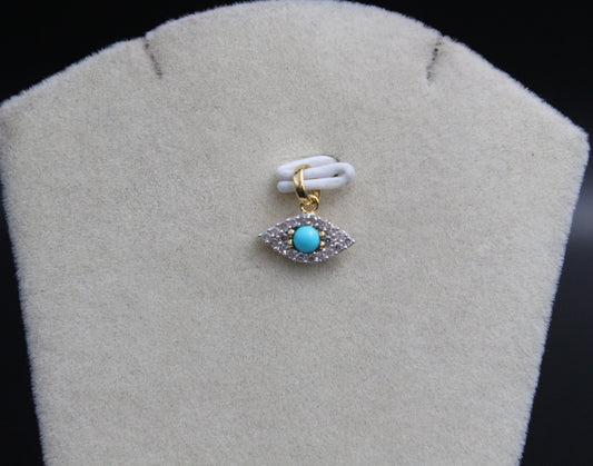 Evil Eye Design Pendant with Diamond and Turquoise