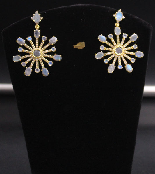 Flower Diamond Earrings in Gemstones
