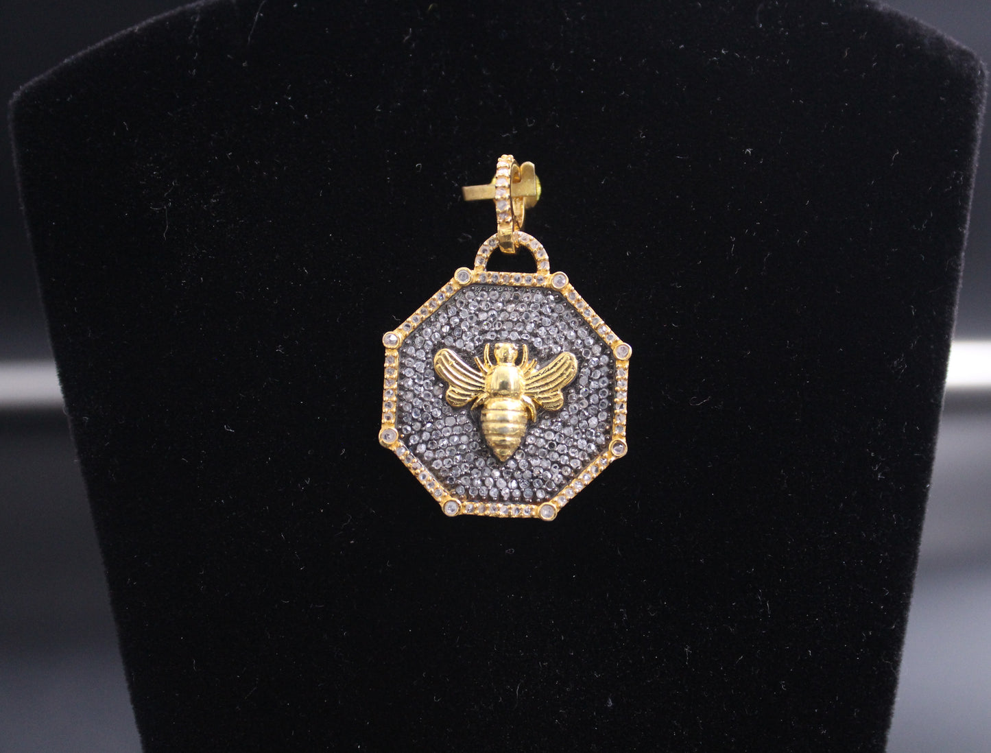 Hexegon Bee Diamond Pendant