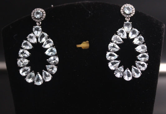 Oval Diamond & Gemstone Earring