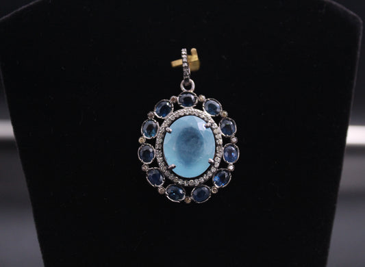 Flower Diamond & Gemstone Pendant