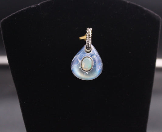 Drop Gemstone & Diamond Pendant