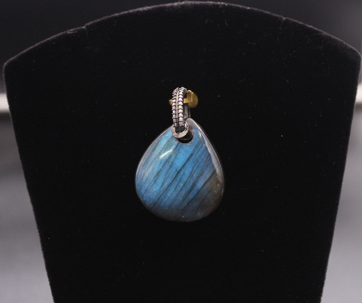 Drop Gemstone & Diamond Pendant