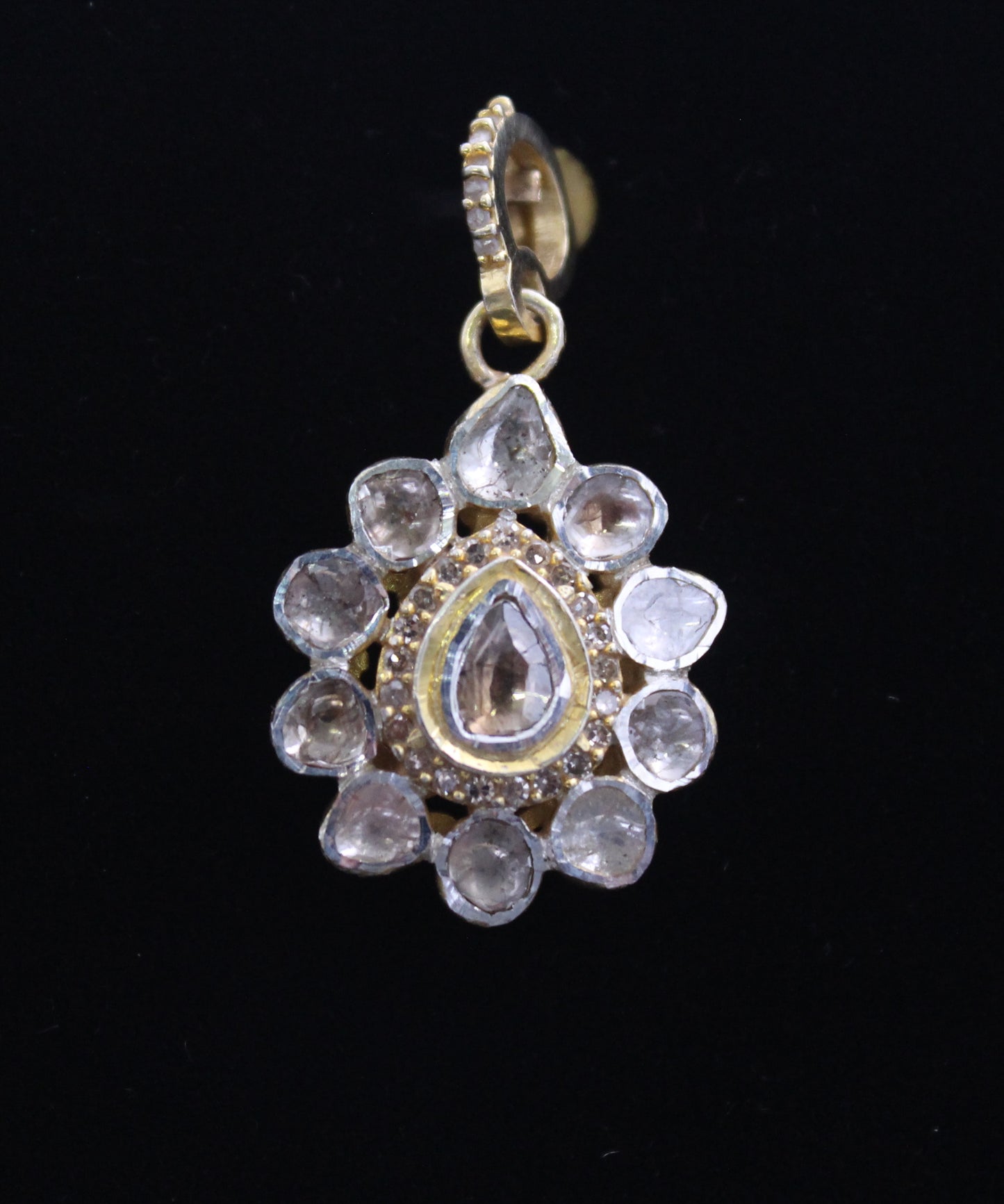 Flower Diamond & Polki Pendant
