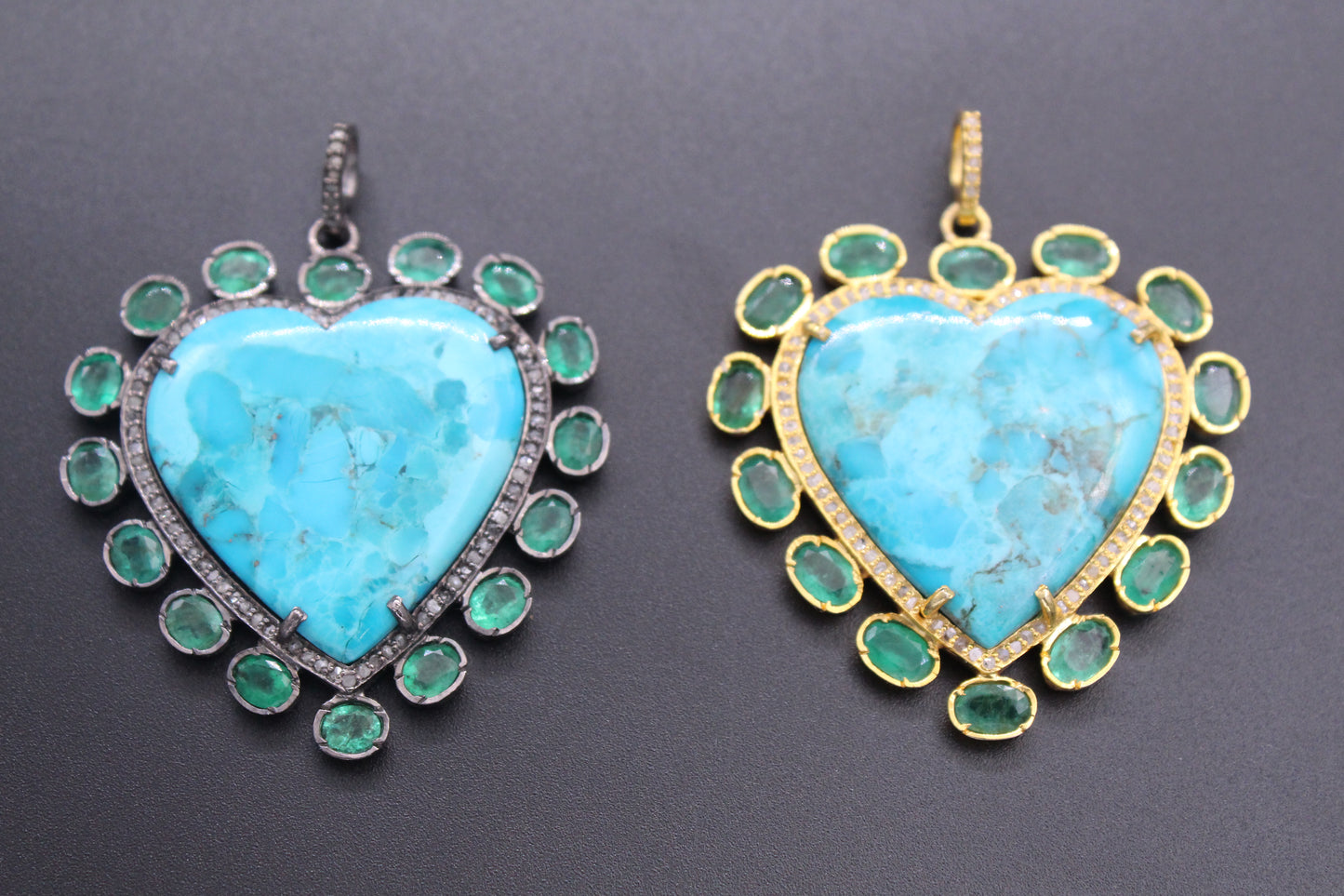 Heart Diamond & Gemstone Pendant