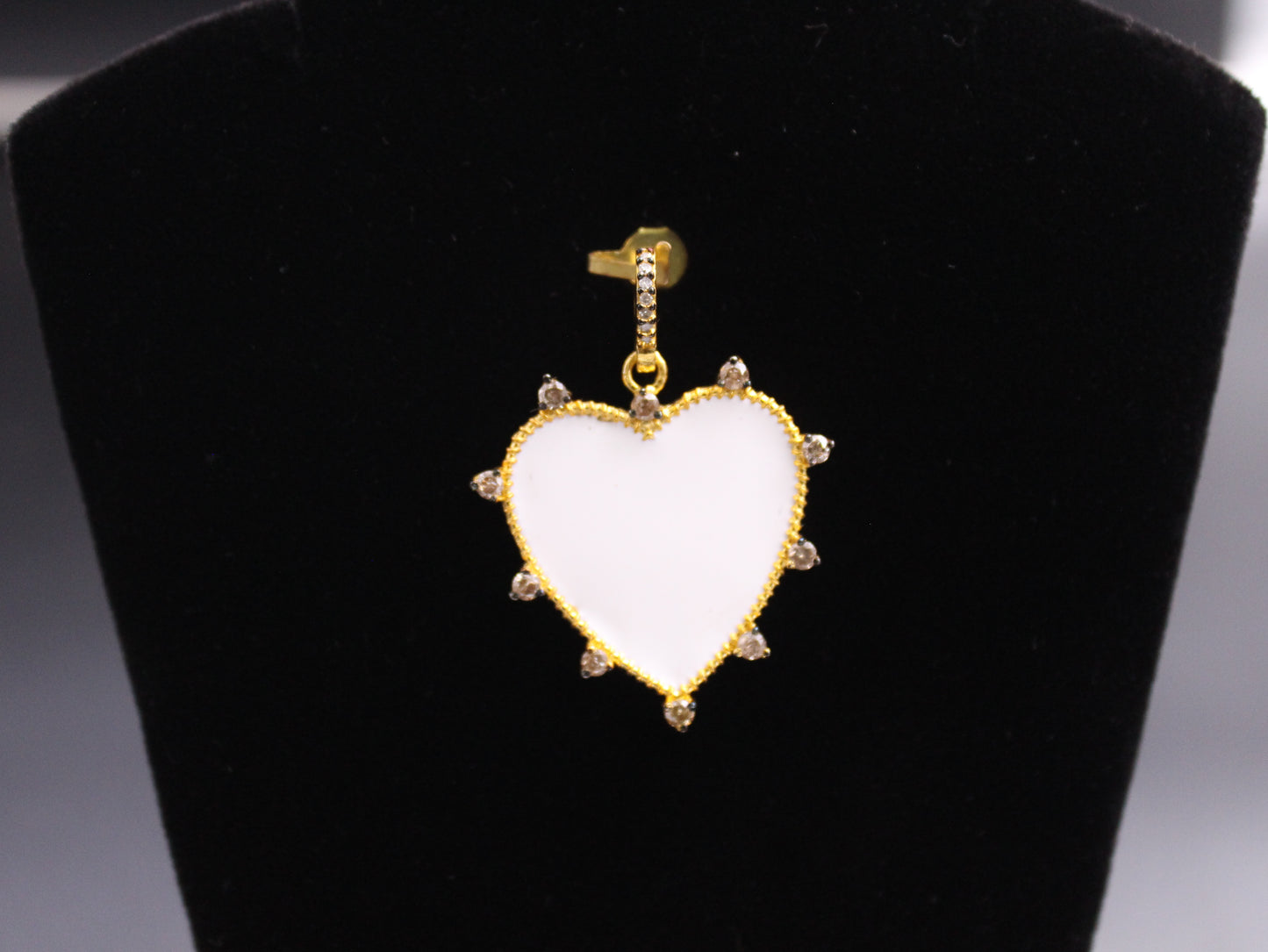 Heart Diamond & Meena Pendant