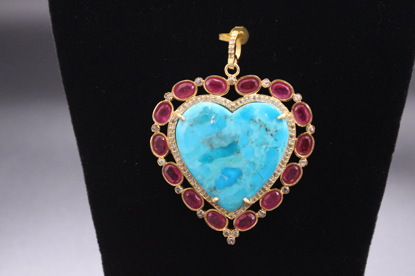 Heart Design Pendant With Gemstone