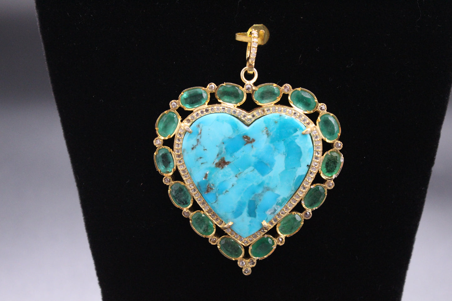Heart Design Pendant With Gemstone