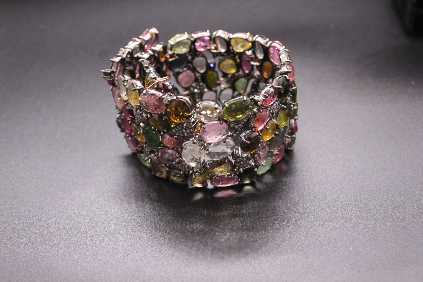 Gemstones Diamond Silver Bracelet