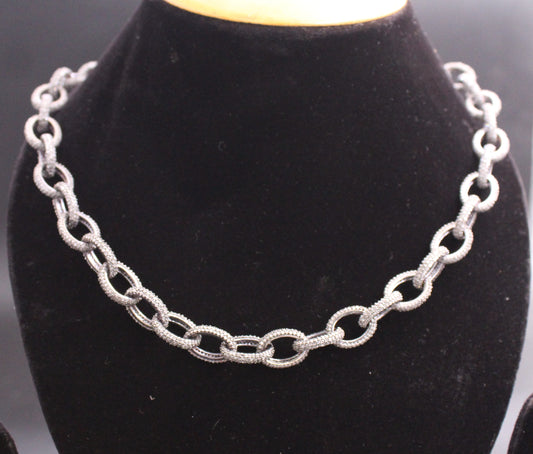 All Diamond Silver Necklace