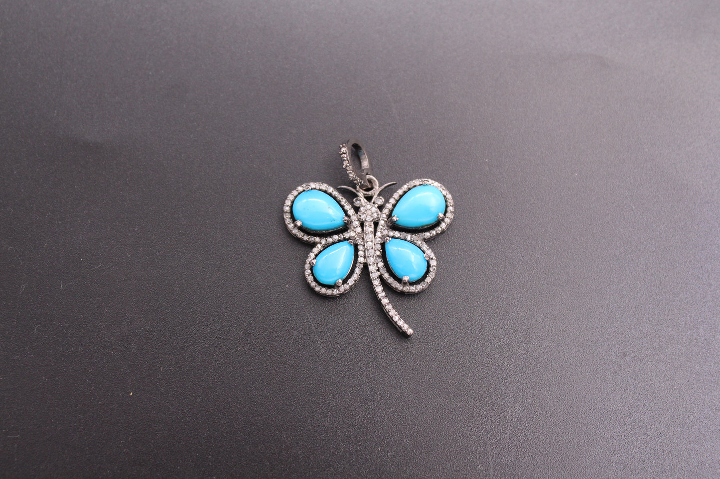 Butterfly Diamond with Gemstone Pendant