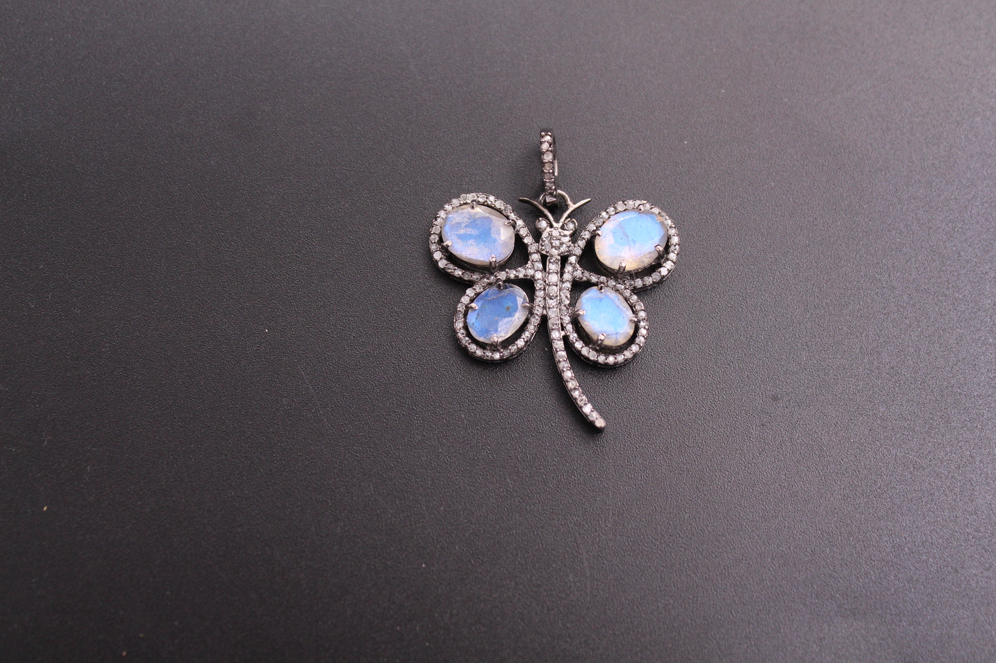 Butterfly Diamond with Gemstone Pendant
