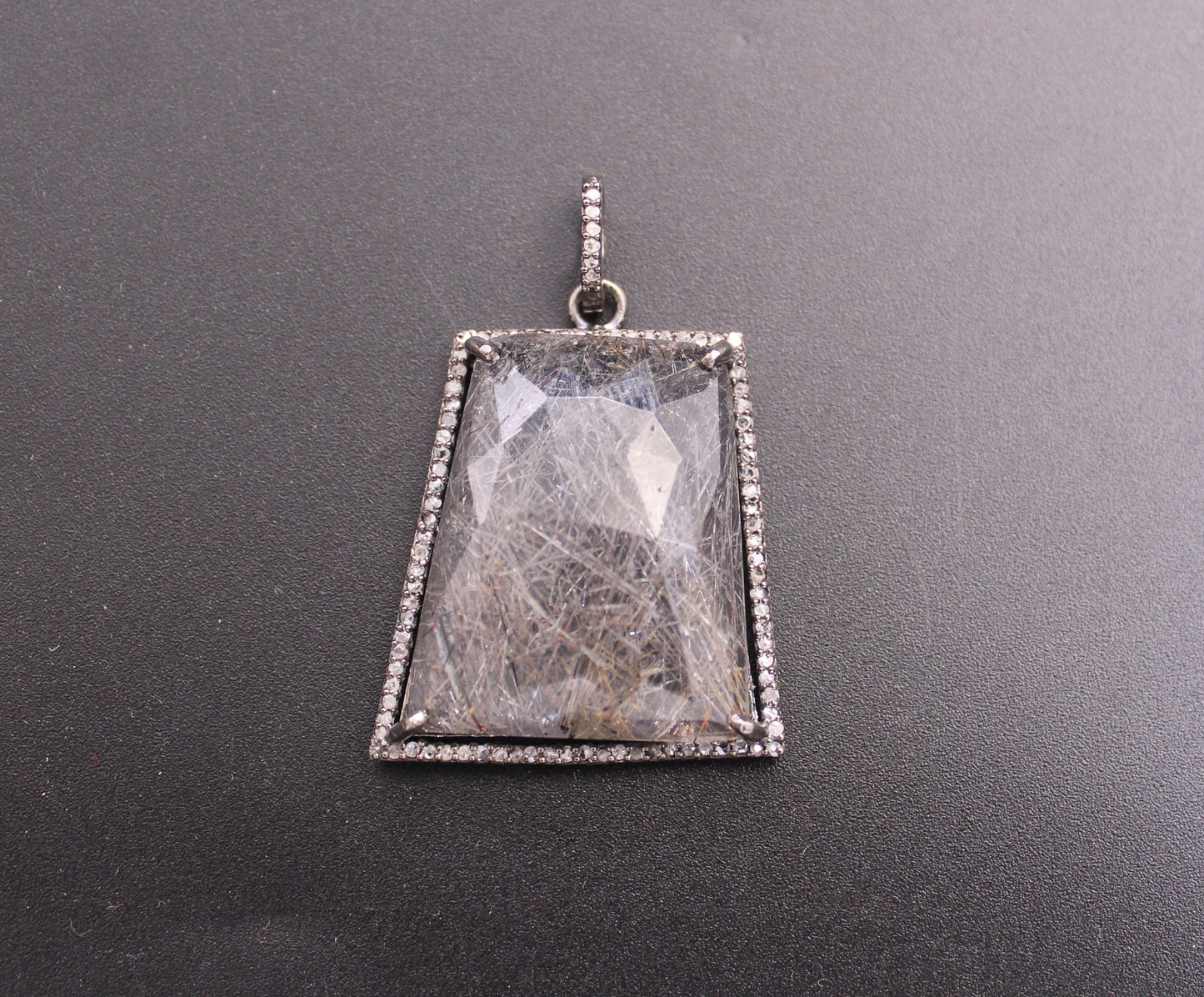 Black Stone Diamond Pendant
