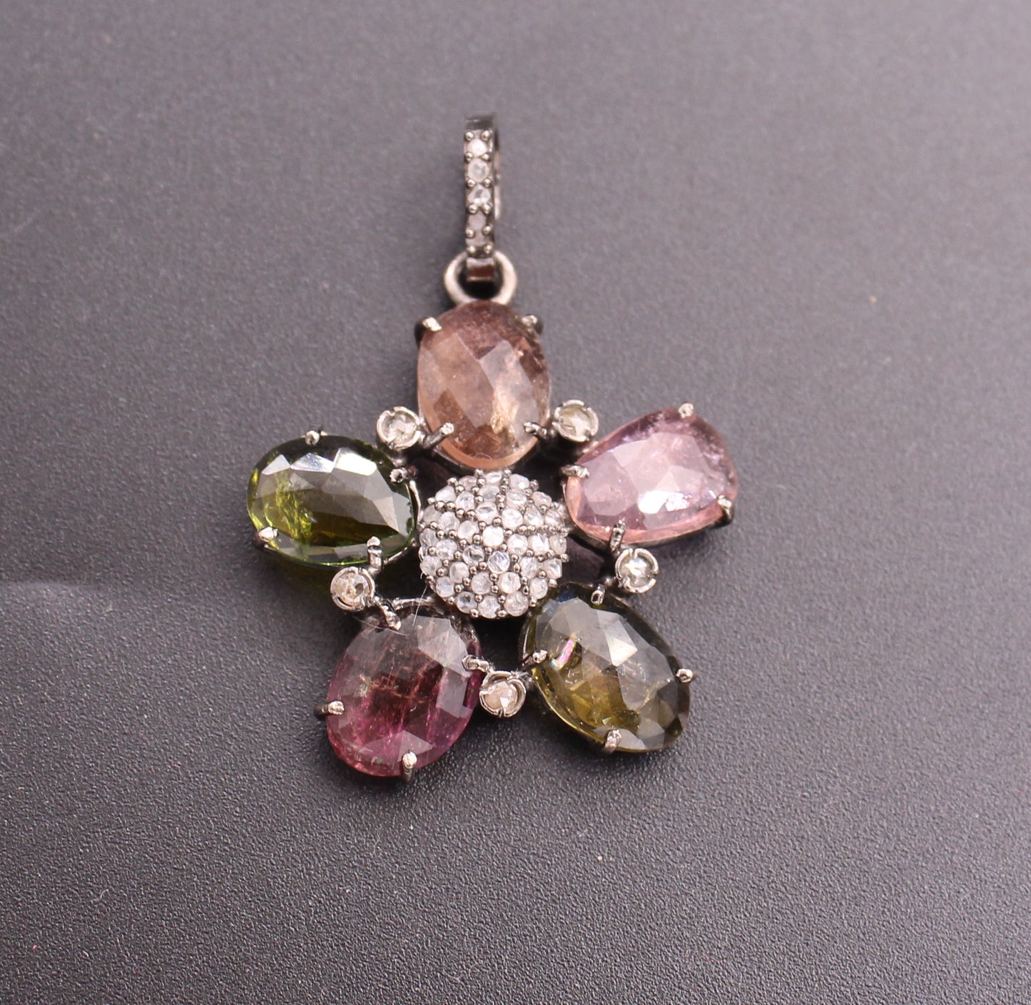 Flower Diamond & Gemstone Pendant