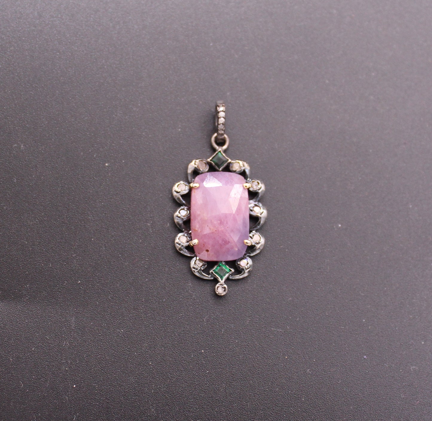 Flower Diamond and Gemstone Pendant