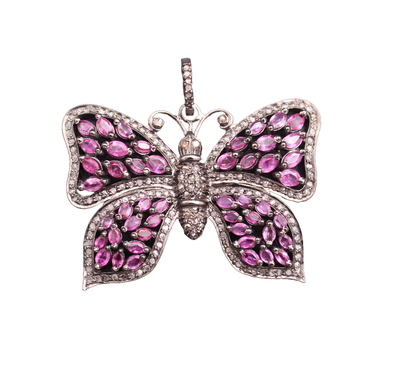 Butterfly Diamond and Gemstone Pendant
